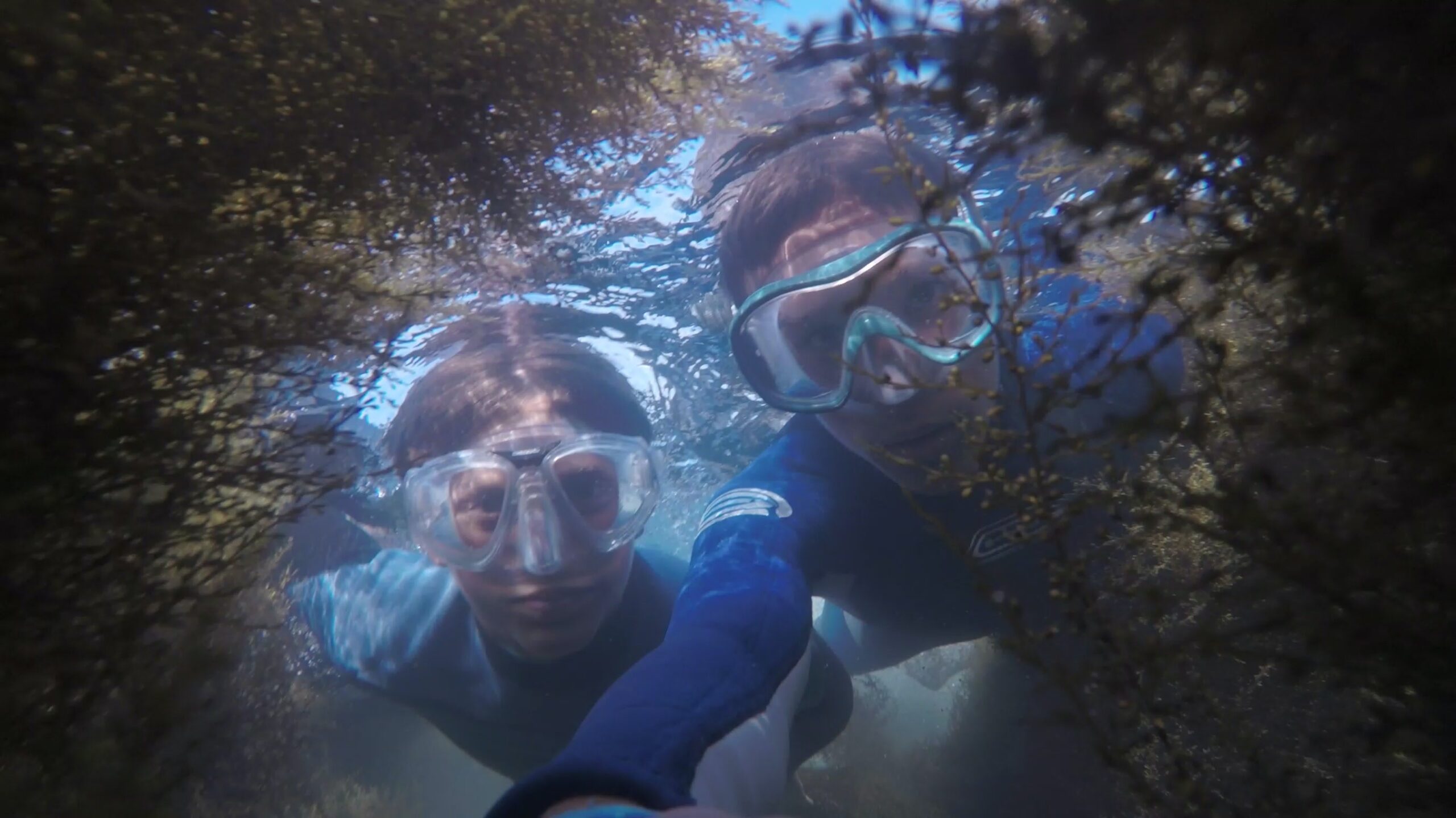 Young people scuba diving