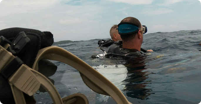 Scuba diver in open water