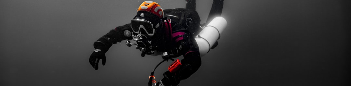 Technical scuba diver underwater